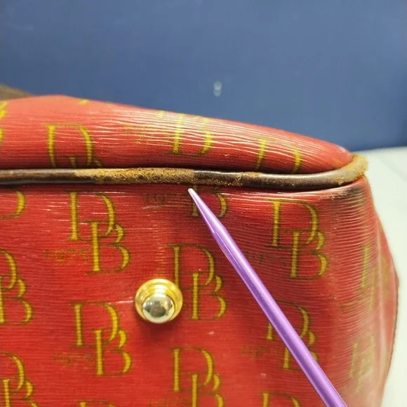 Dooney & Bourke Tote Handbag Womens Multi All Over Logo Print Buckle Closure - Picture 9 of 14